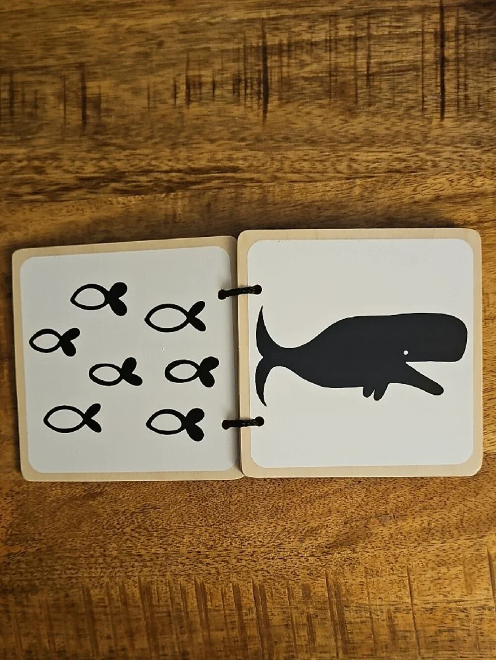 Lovevery Wooden High Contrast Black & White Animal Board Book Baby Toy